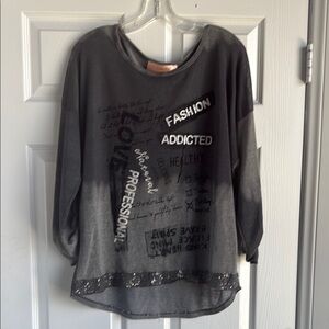 Gray Graphic Women's Top